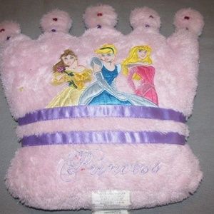 disney princess crown pink pillow